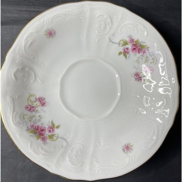 Vintage Bernadotte Porcelain Fine China‎ Cup and Saucer Rose Pattern w Gold Trim - Picture 8 of 10